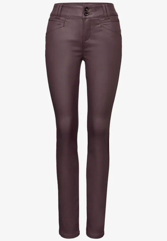 Slim Fit Coated Hose velvet berry