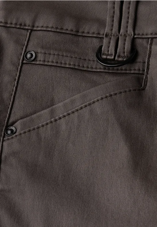 Slim Fit Coated Hose deep roast brown