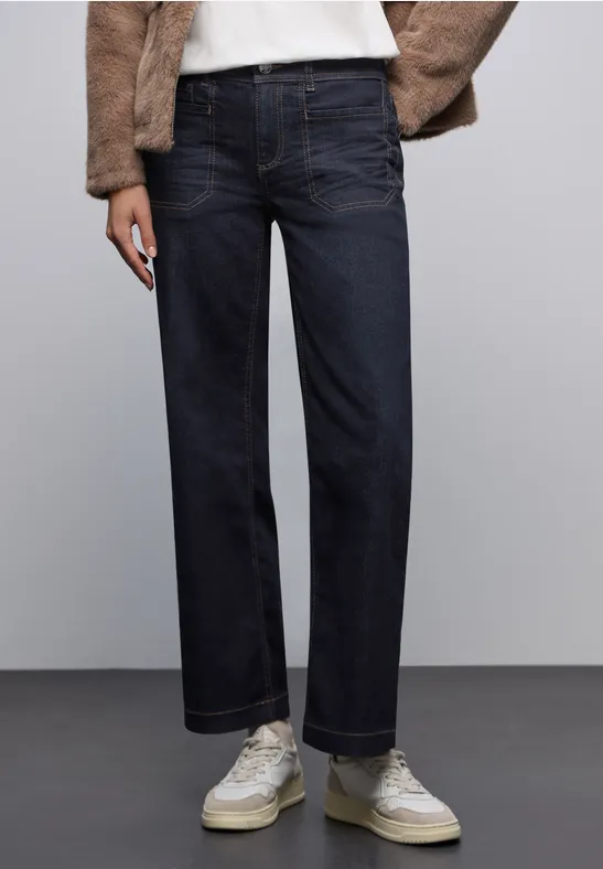 Uitgerolde Wide Legs jeans rinsed wash