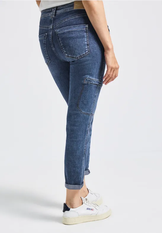 Cargo Jeans im Loose Fit dark blue authentic washed