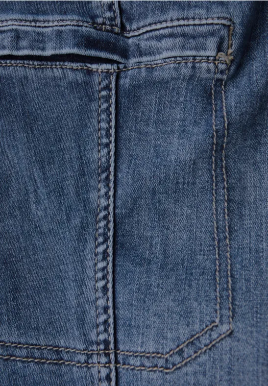 Cargo Jeans im Loose Fit dark blue authentic washed