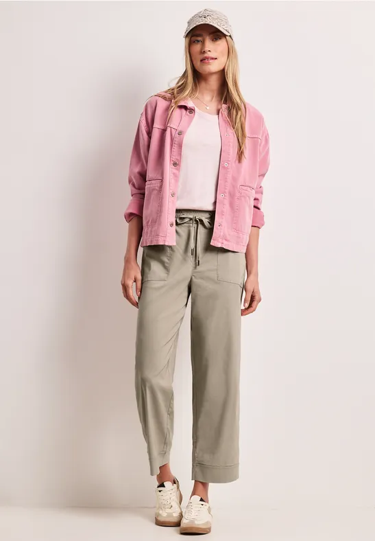 Spodnie w stylu Casual Fit z wywinięciem morning beige