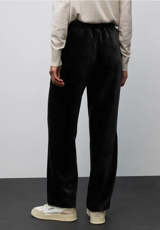 Straight Leg Cordhose Black