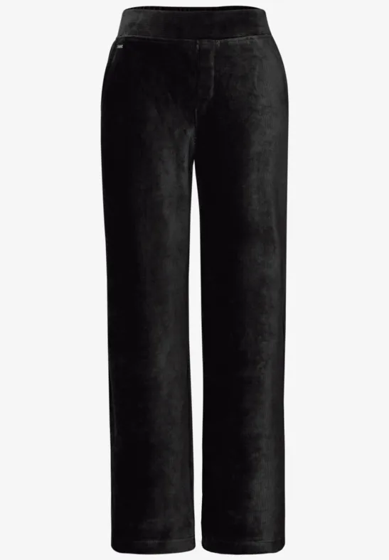 Straight Leg Cordhose Black