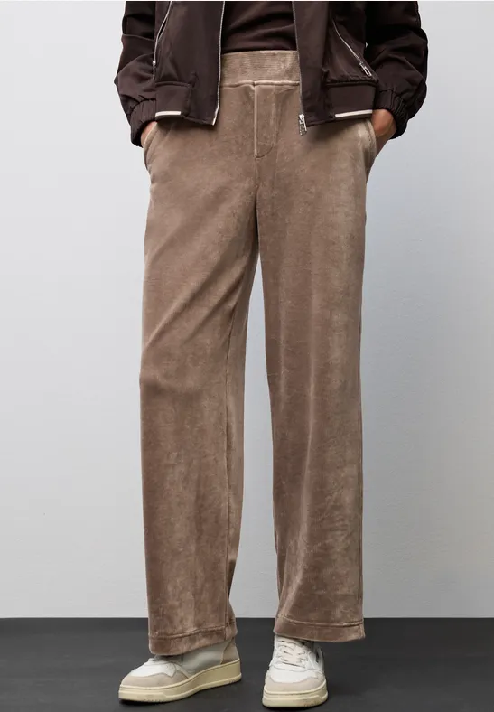 Straight Leg Cordhose silk brown