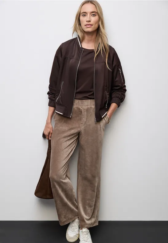 Straight Leg Cordhose silk brown