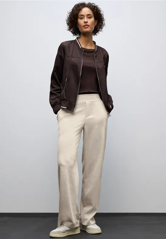 Straight Leg Cordhose malted beige