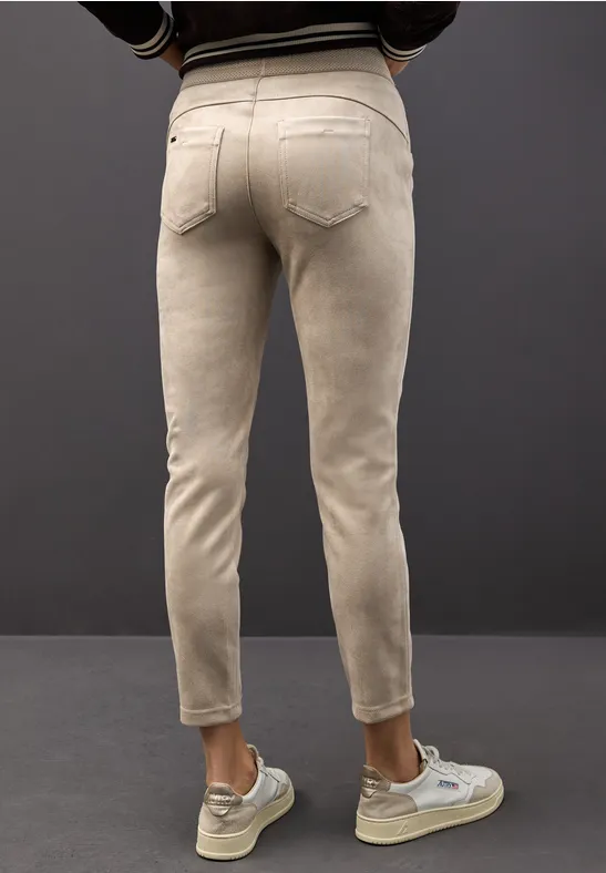 Velours Hose dark morn beige