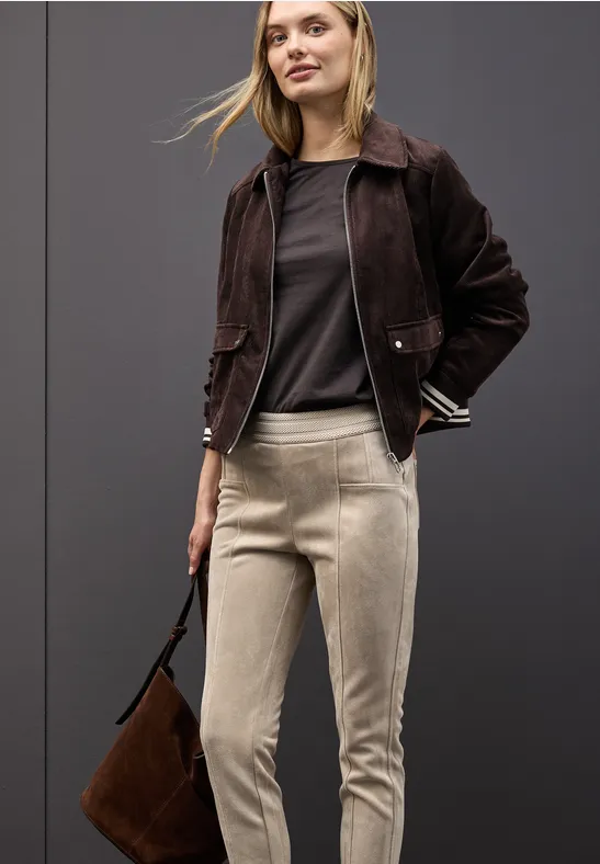 Velours Hose dark morn beige