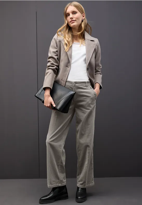 Straight Leg Cordhose cinder grey