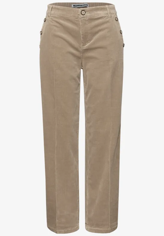 Straight Leg Cordhose flowing beige