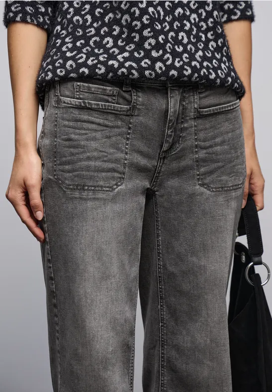 Wide Leg Jeans mid grey washed