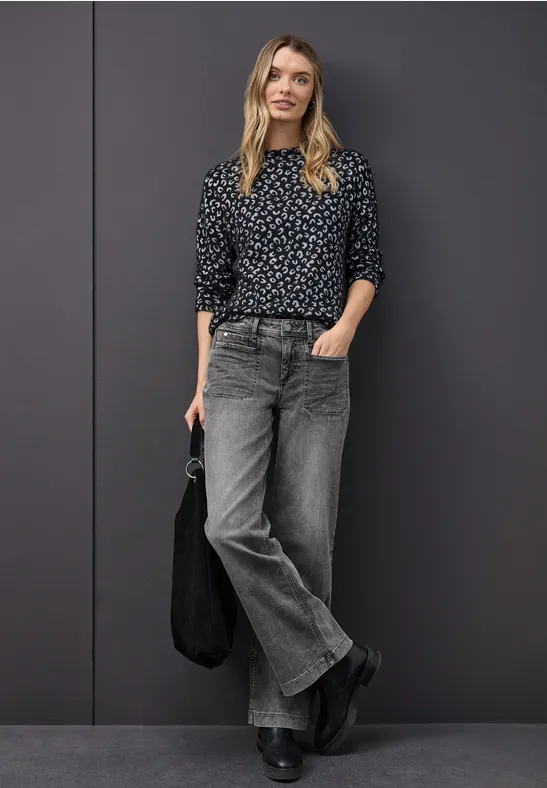 Wide Leg Jeans mid grey washed