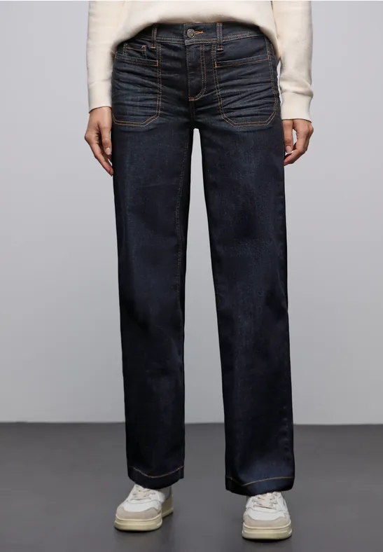 Rinsed Wide Leg Jeans rinsed wash