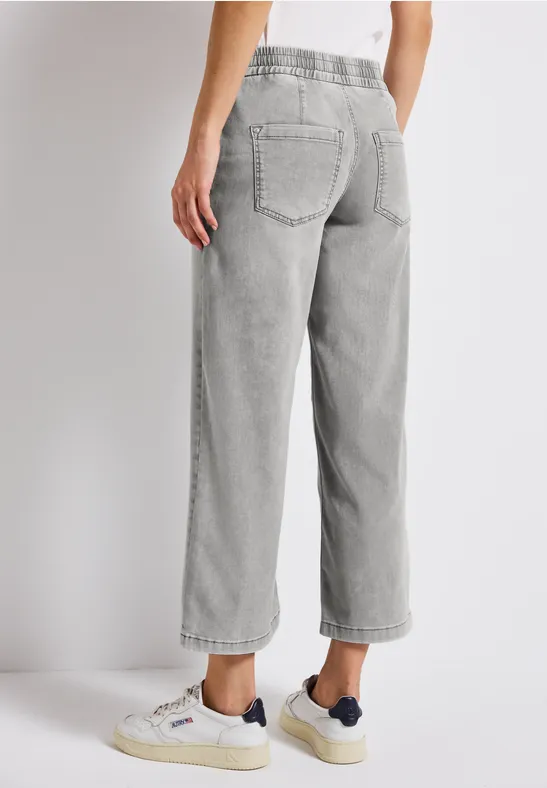 Jeans Culotte Light Grey Random Washed