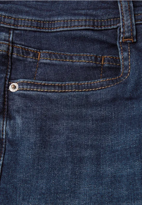 Low Waist Jeans dark blue soft wash