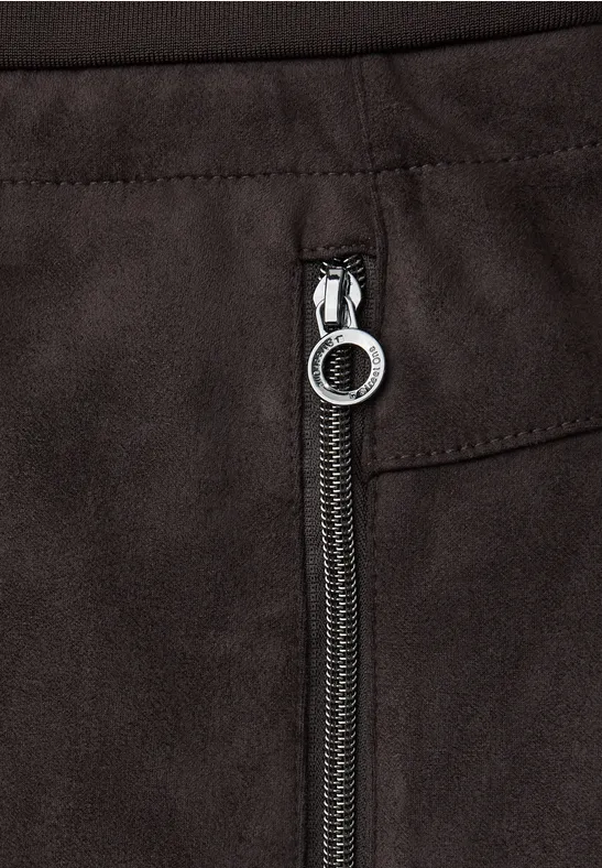 Loose Fit Velours Hose deep roast brown
