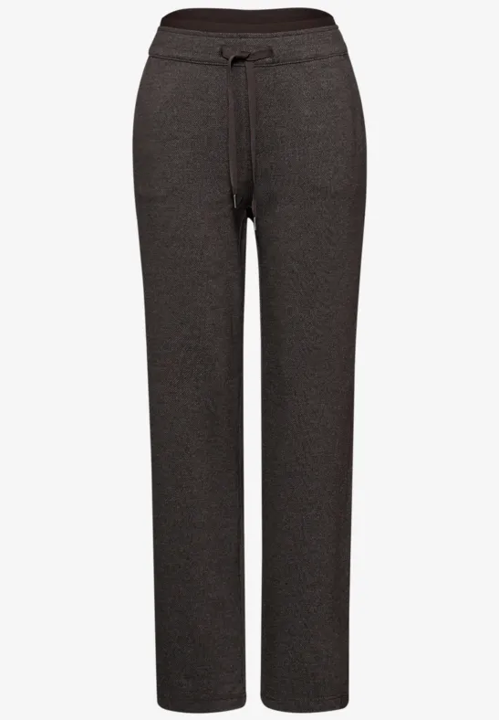 Straight Leg Hose mit Tape deep roast brown