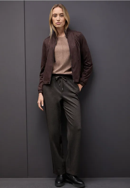 Straight Leg Hose mit Tape deep roast brown