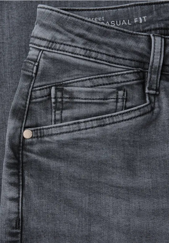 Straight Leg Destroyed Jeans soft grey washed