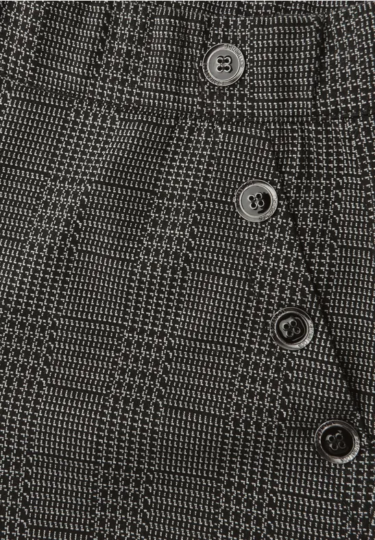 Karierte Straight Leg Hose Black
