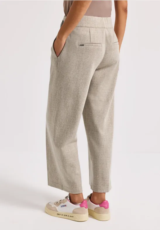 Straight Leg Melange Hose malted beige