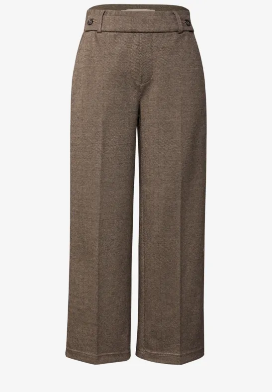 Gemusterte Straight Leg Hose bark brown