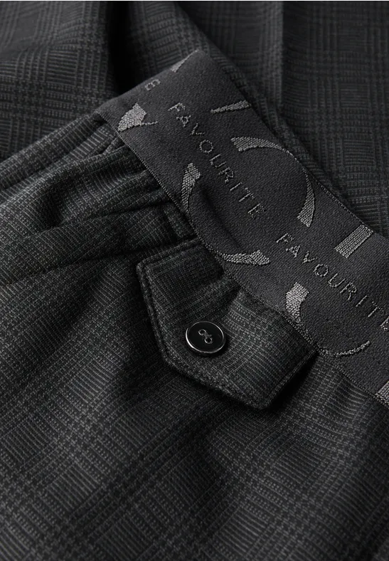 Geruite chino met band in de taille Black