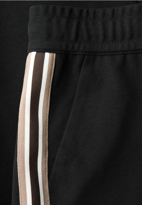Straight Leg Strukturhose Black