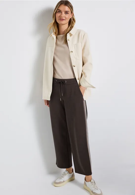 Straight Leg Strukturhose deep roast brown