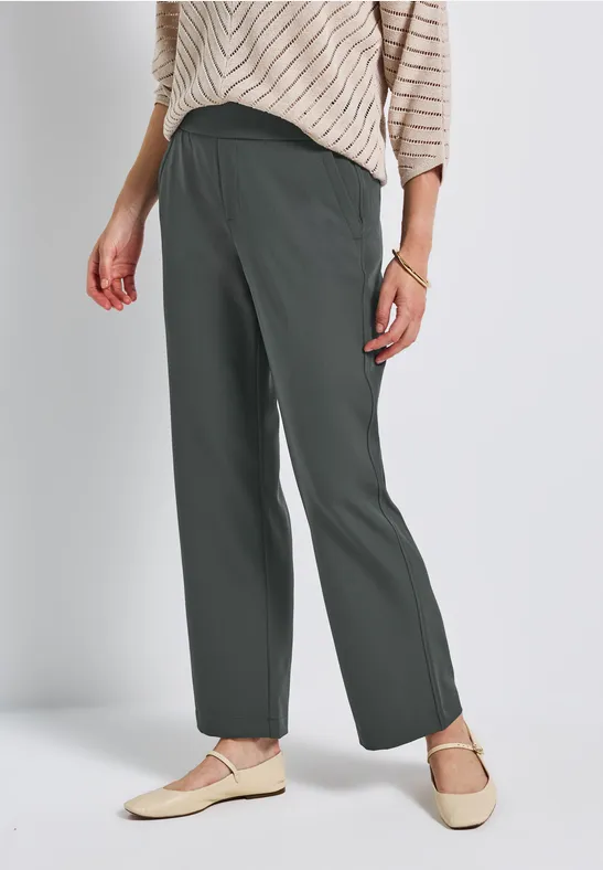 Pantalon en sergé Straight Legs balsam green