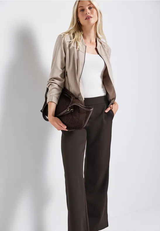 Wide Leg Twill Hose deep roast brown