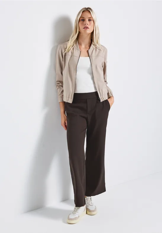 Wide Leg Twill Hose deep roast brown