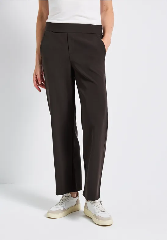 Wide Leg Twill Hose deep roast brown