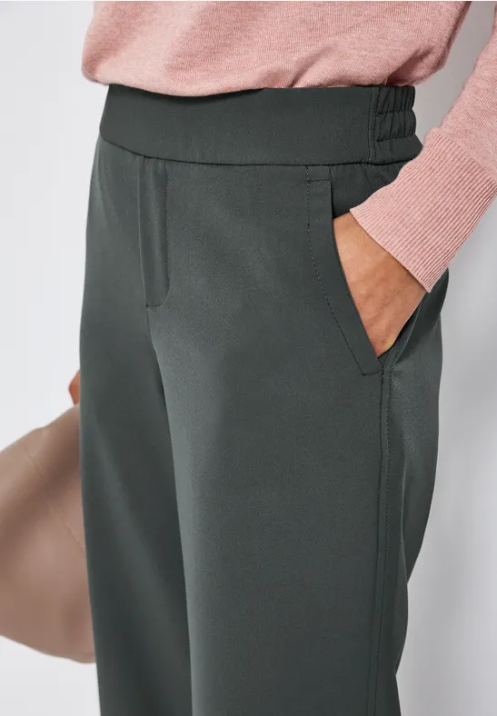 Wide Leg Twill Hose balsam green