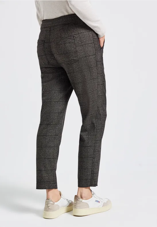 Karierte Loose Fit Hose bark brown