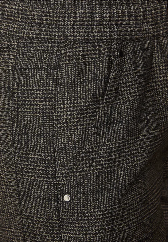 Karierte Loose Fit Hose bark brown