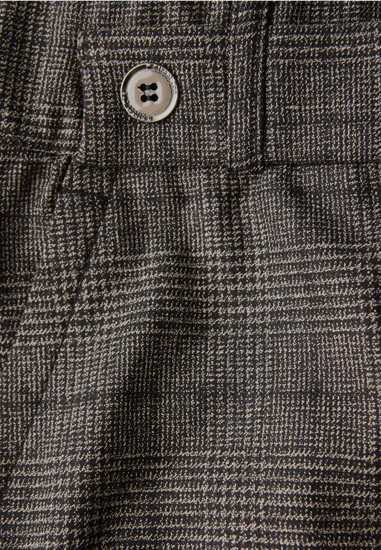 Karierte Straight Leg Hose bark brown