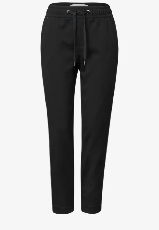 Loose Fit broek met tape Black