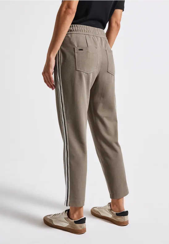 Loose Fit broek met tape bark brown