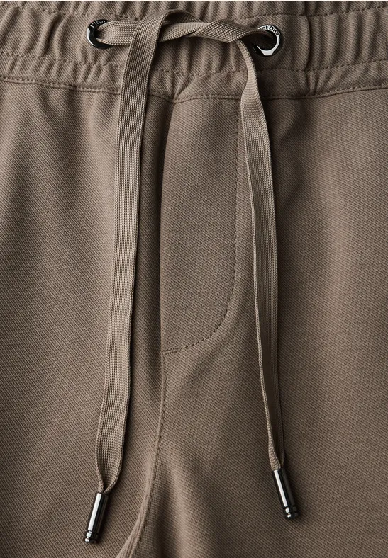 Loose Fit broek met tape bark brown
