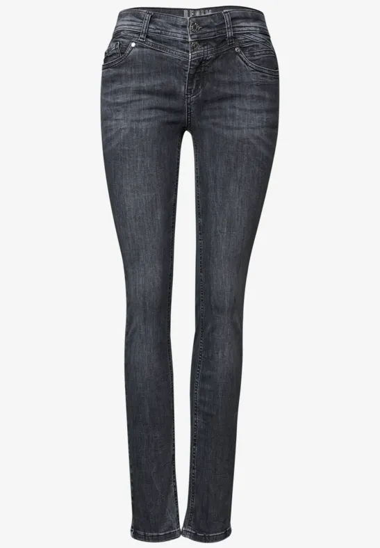 Jeans casual fit dark steel grey washed