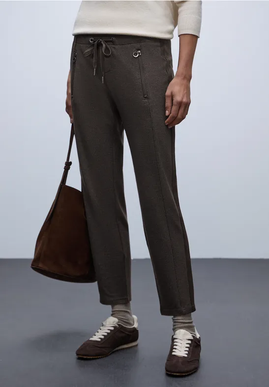 Loose Fit Hose mit Tape deep roast brown
