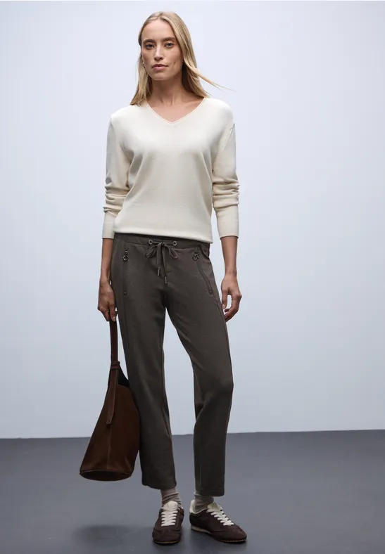 Loose Fit Hose mit Tape deep roast brown