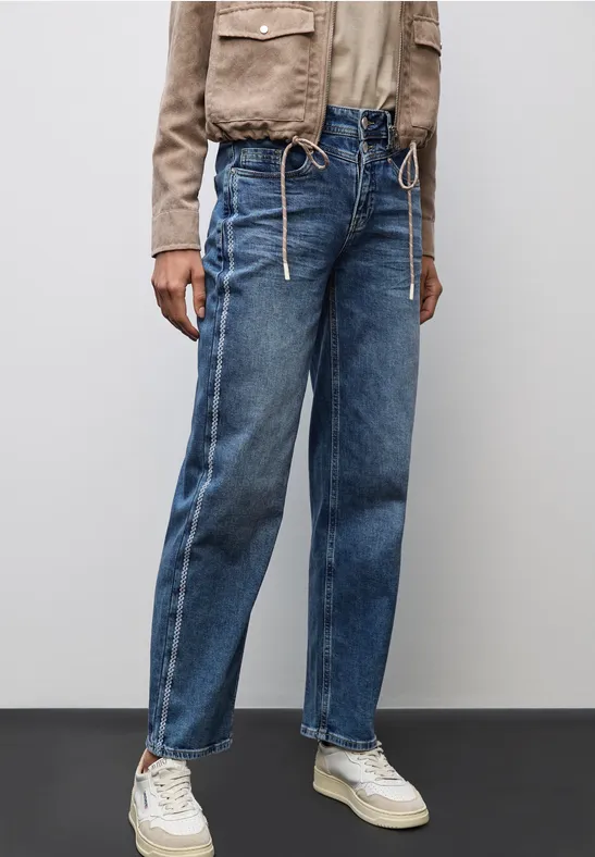 Jeans mit Gallonstreifen Medium Blue Authentic