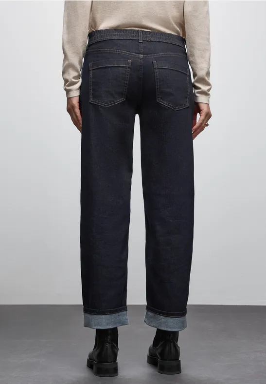 Rinsed Straight Leg Jeans Rinse Blue washed