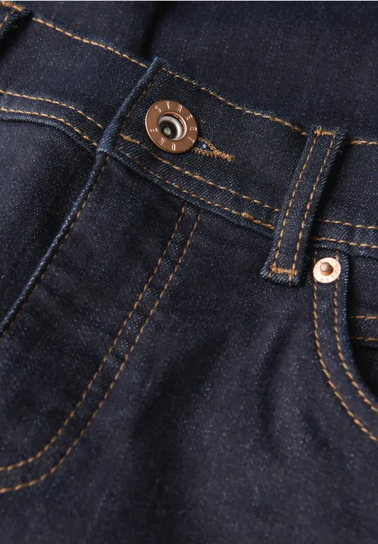 Rinsed Straight Leg Jeans Rinse Blue washed