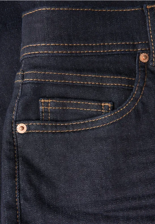 Rinsed Straight Leg Jeans Rinse Blue washed