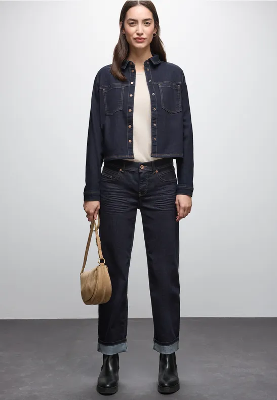 Rinsed Straight Leg Jeans Rinse Blue washed