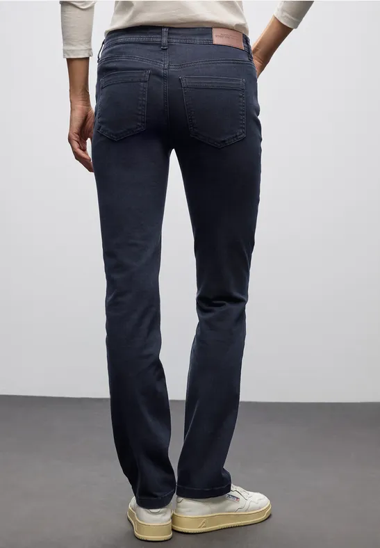 Straight Leg Jeans Blue Black Washed